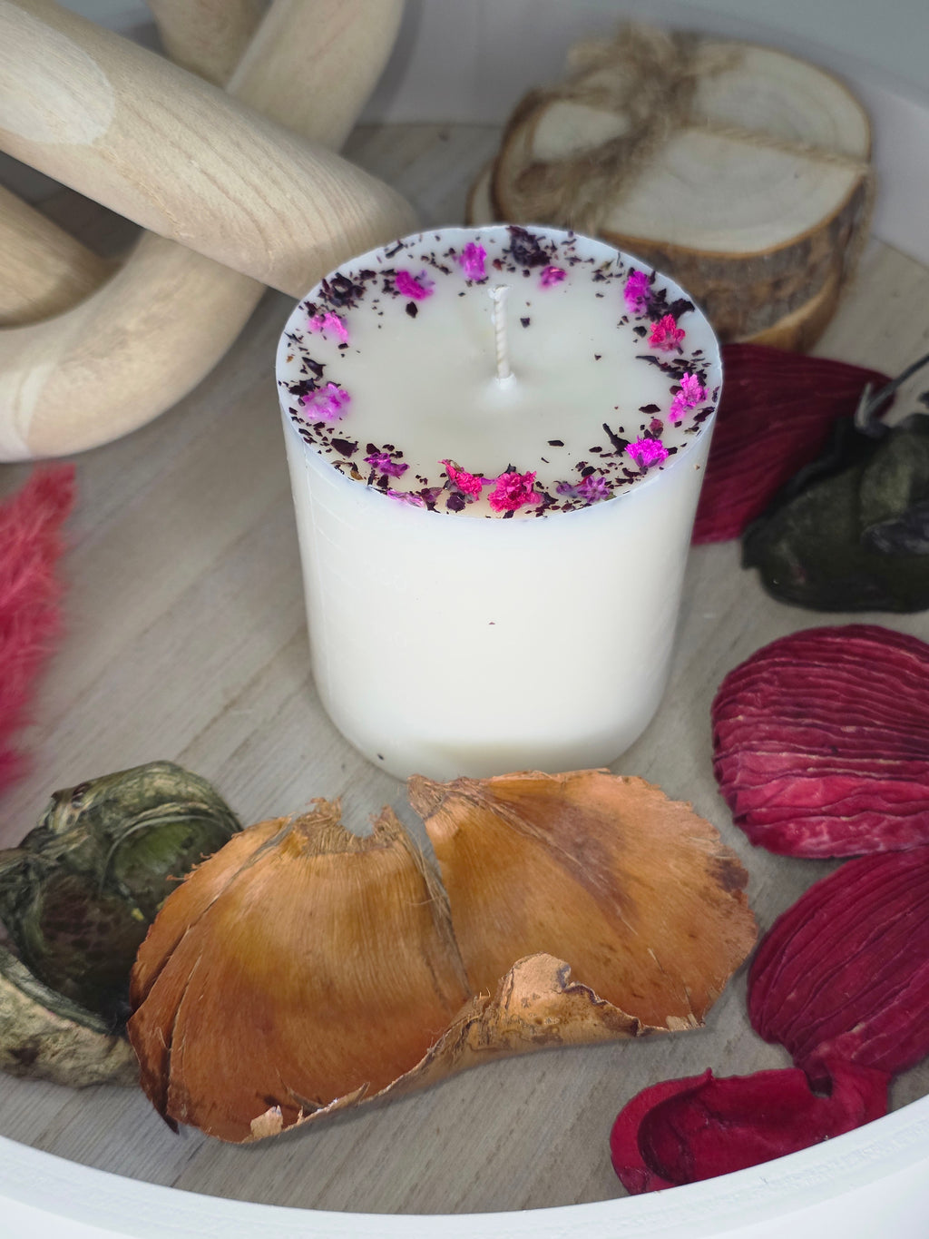 Handmade Botanical Pillar Candle