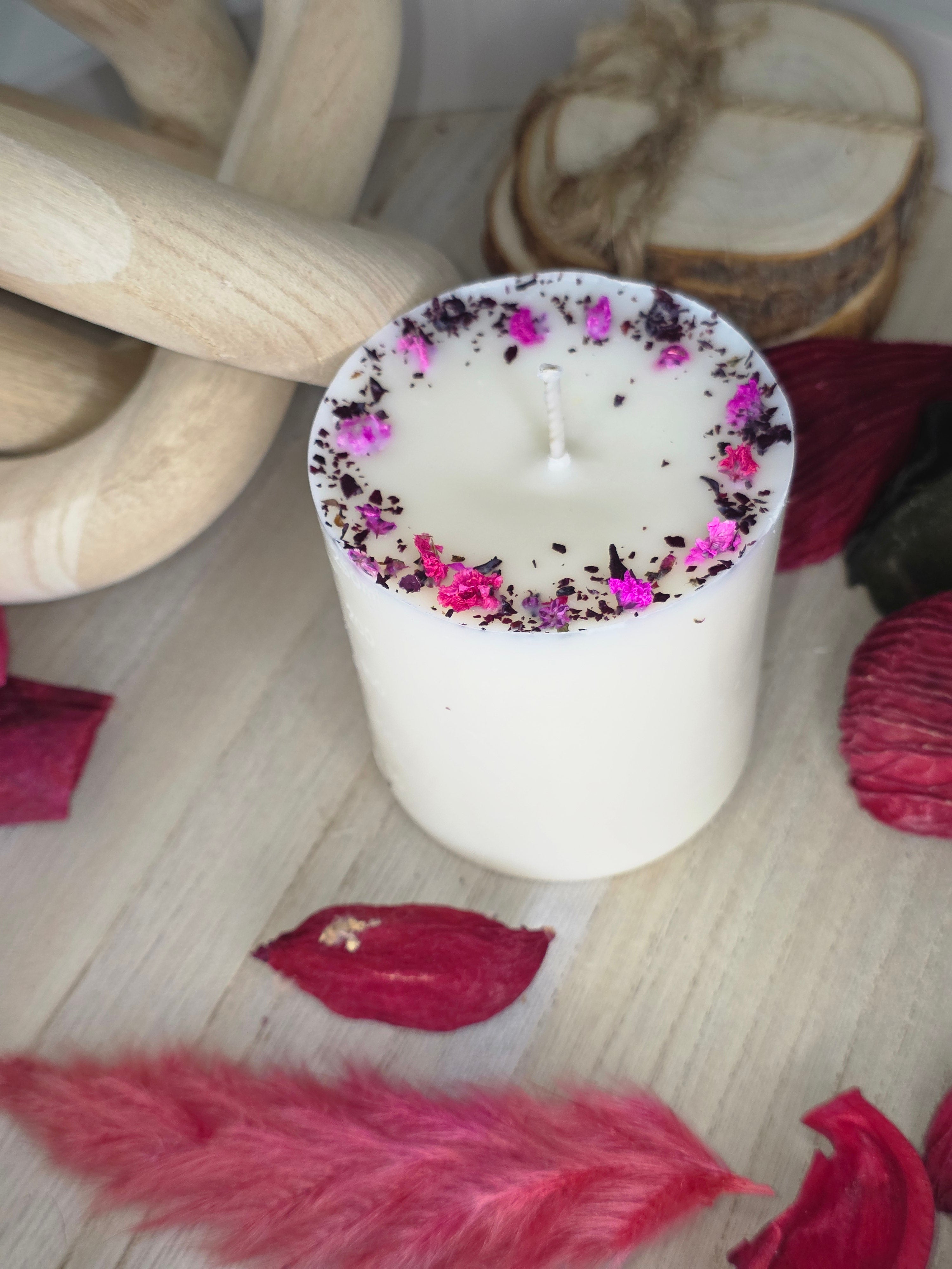 Handmade Botanical Pillar Candle