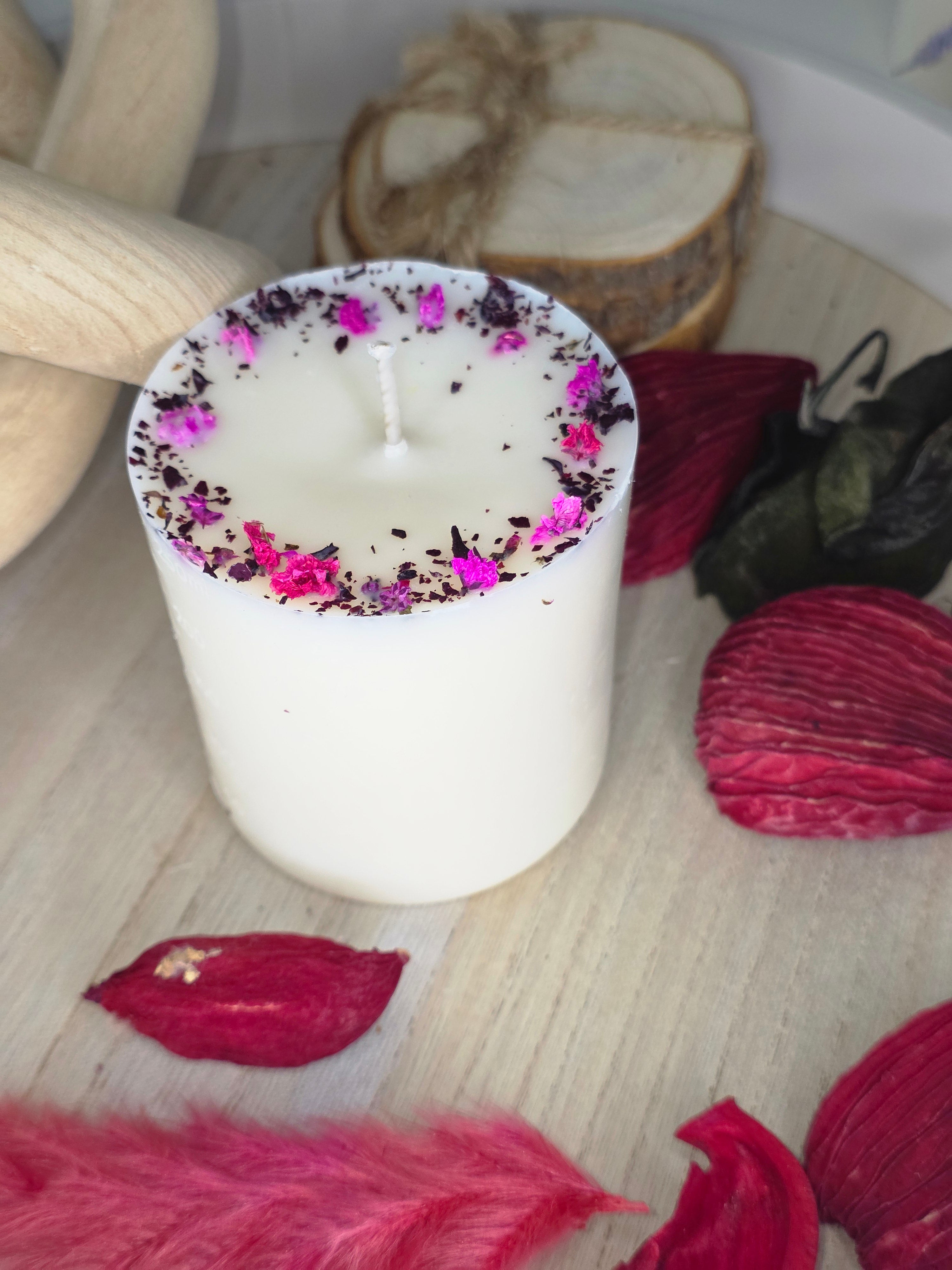 Handmade Botanical Pillar Candle