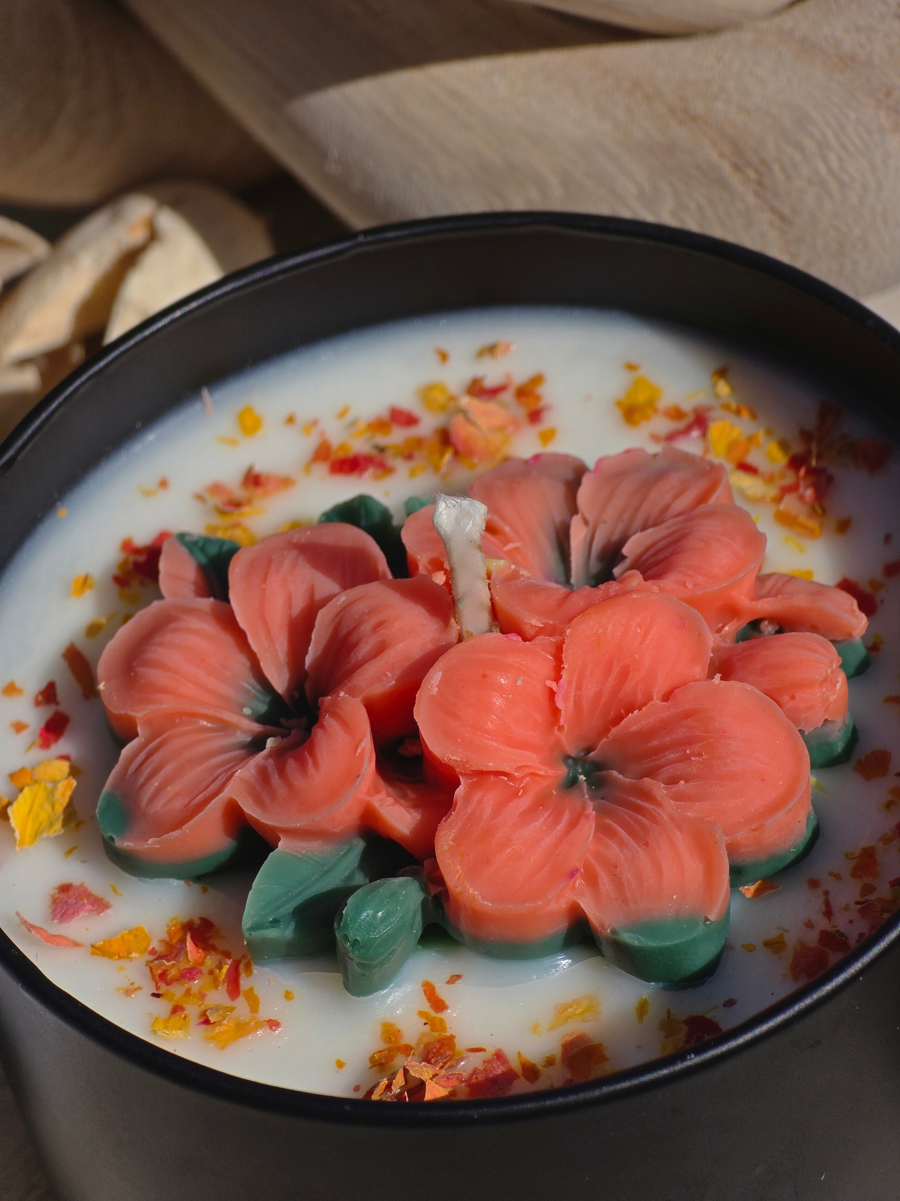 Hibiscus soy candle styled shot