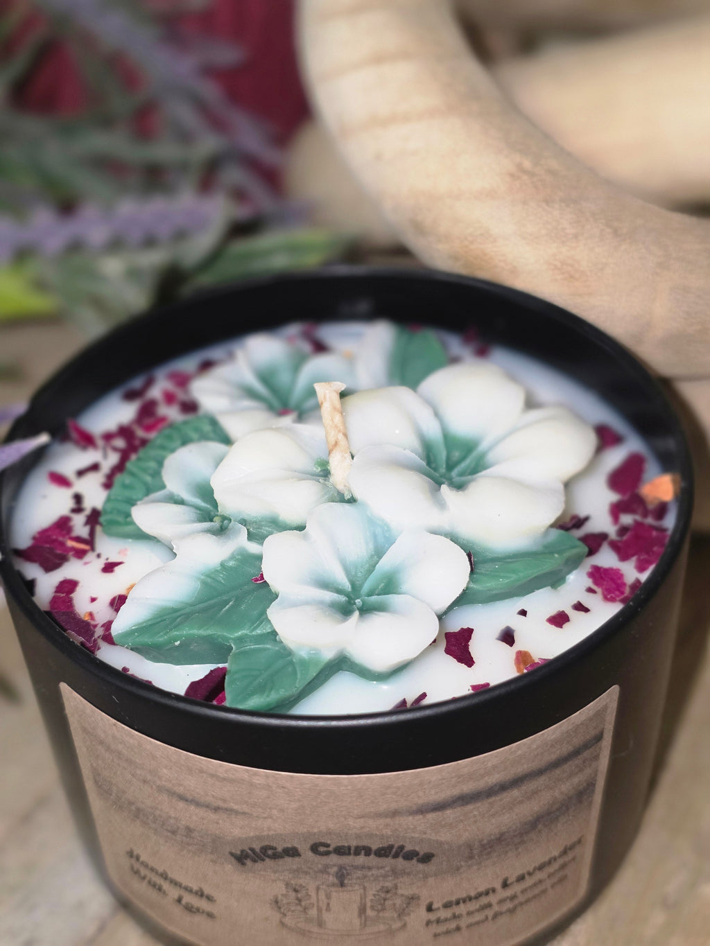 Botanical candle styled shot