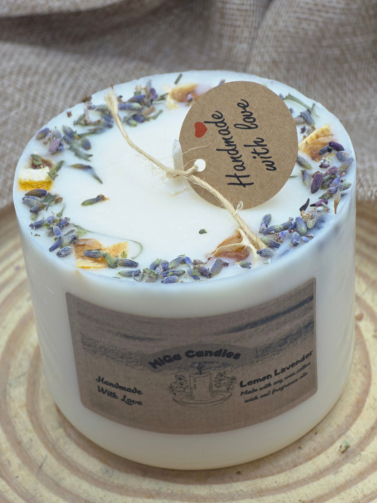 Lemon Lavender Candle - top view open