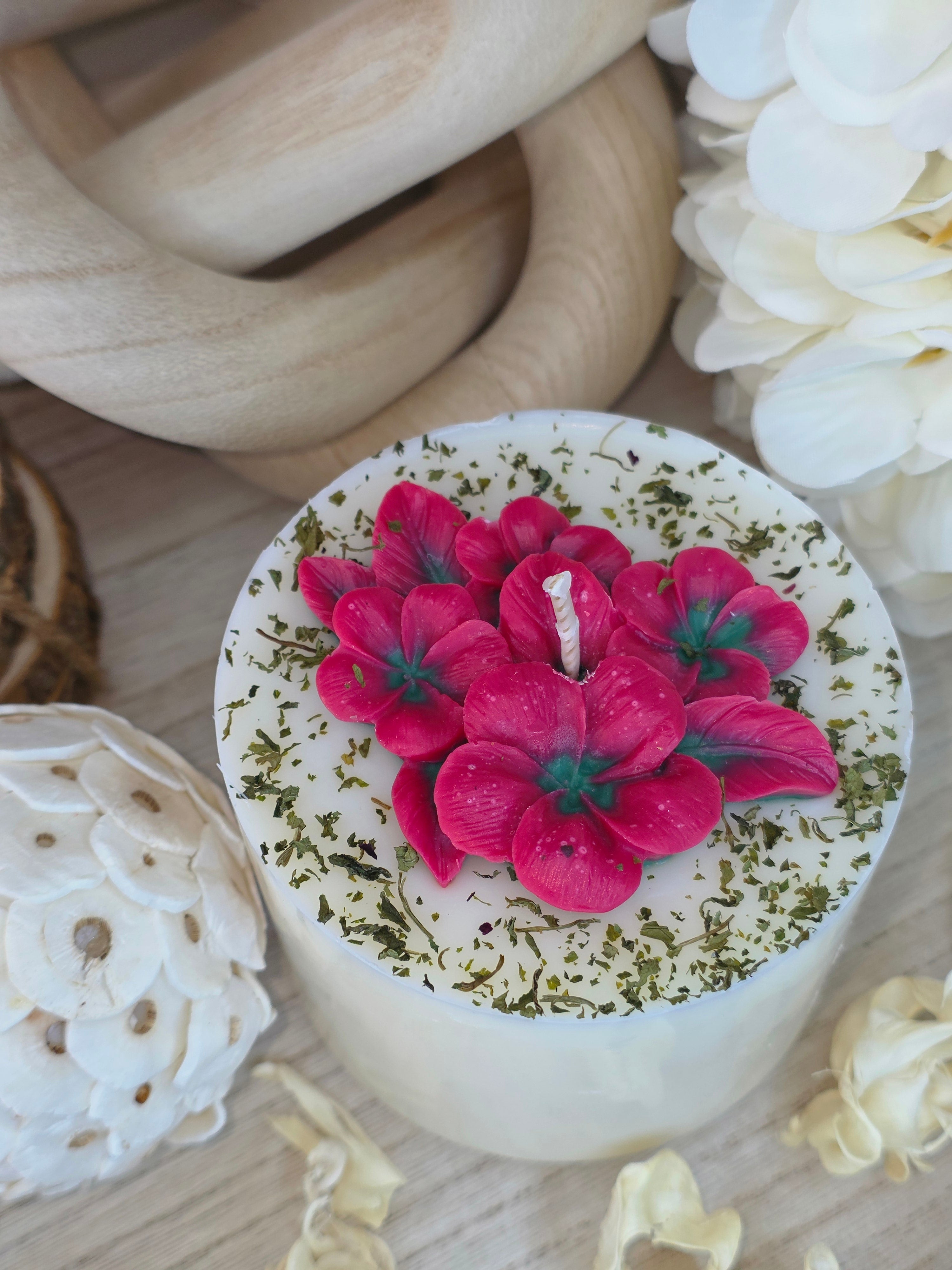Handmade Floral Blossom Soy Candle – Botanical Art Edition