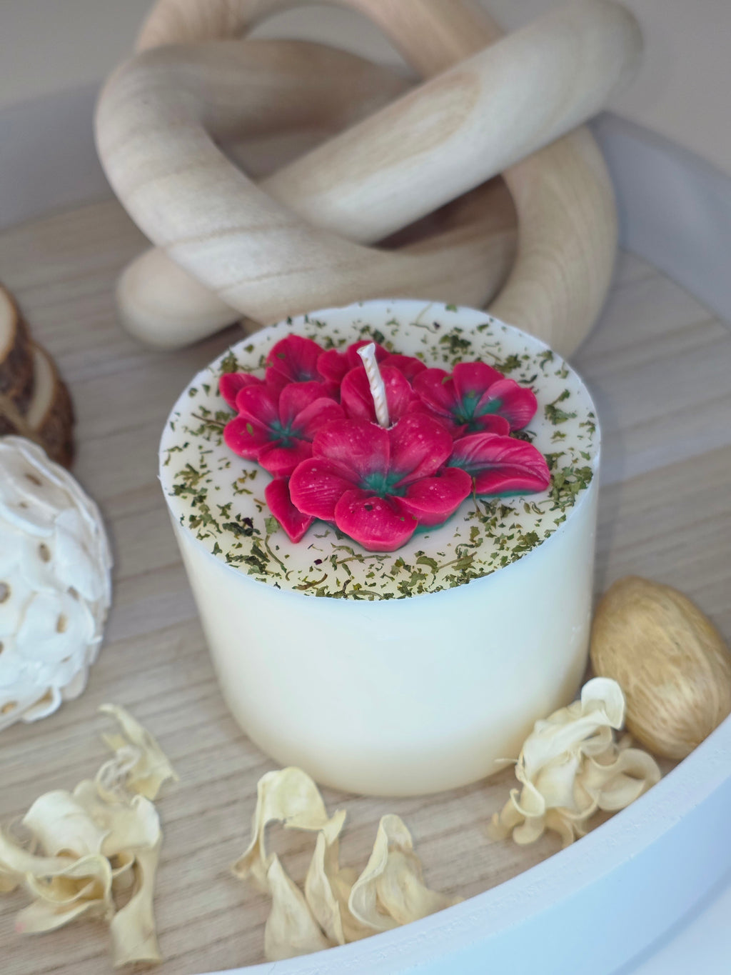 Handmade Floral Blossom Soy Candle – Botanical Art Edition