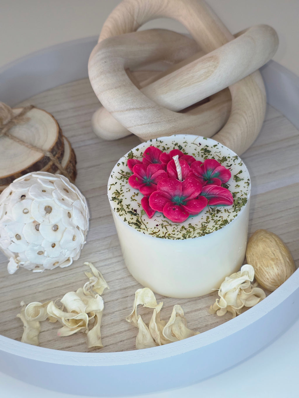 Handmade Floral Blossom Soy Candle – Botanical Art Edition
